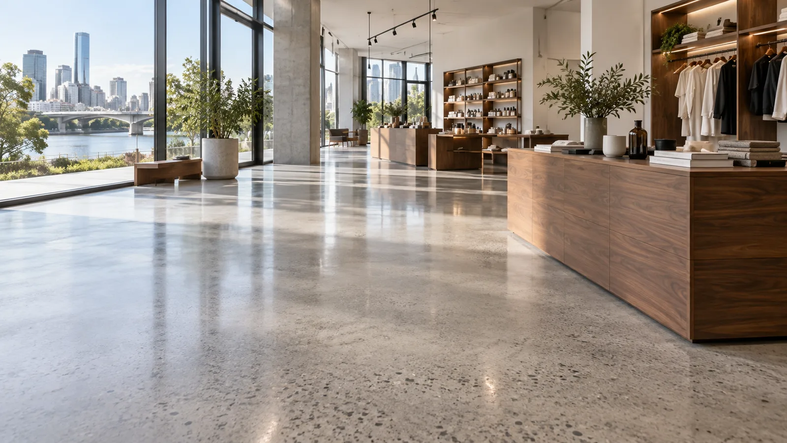 Brisbane-inspired commercial polished concrete floor