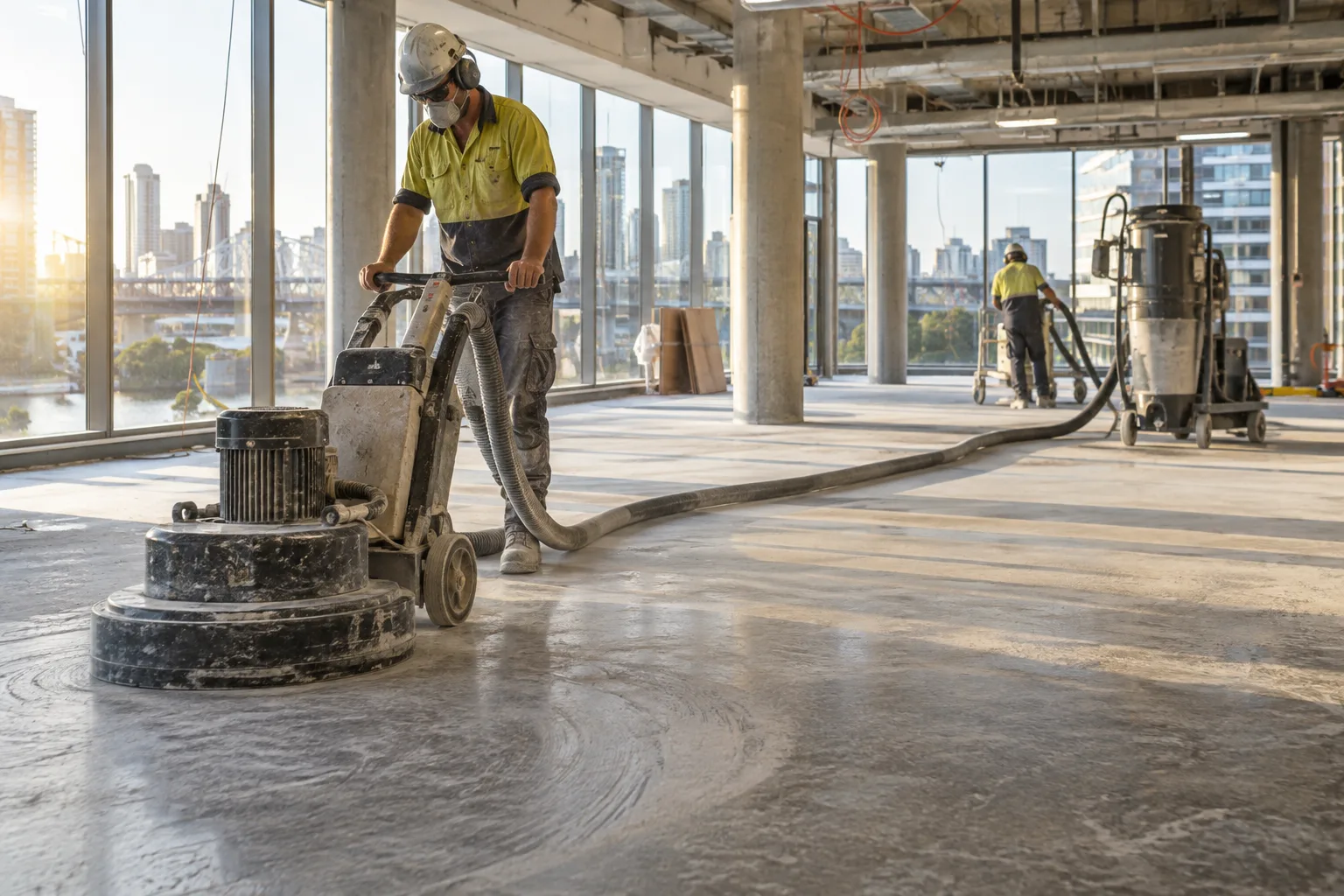 Concrete waterproofing in a Brisbane interior