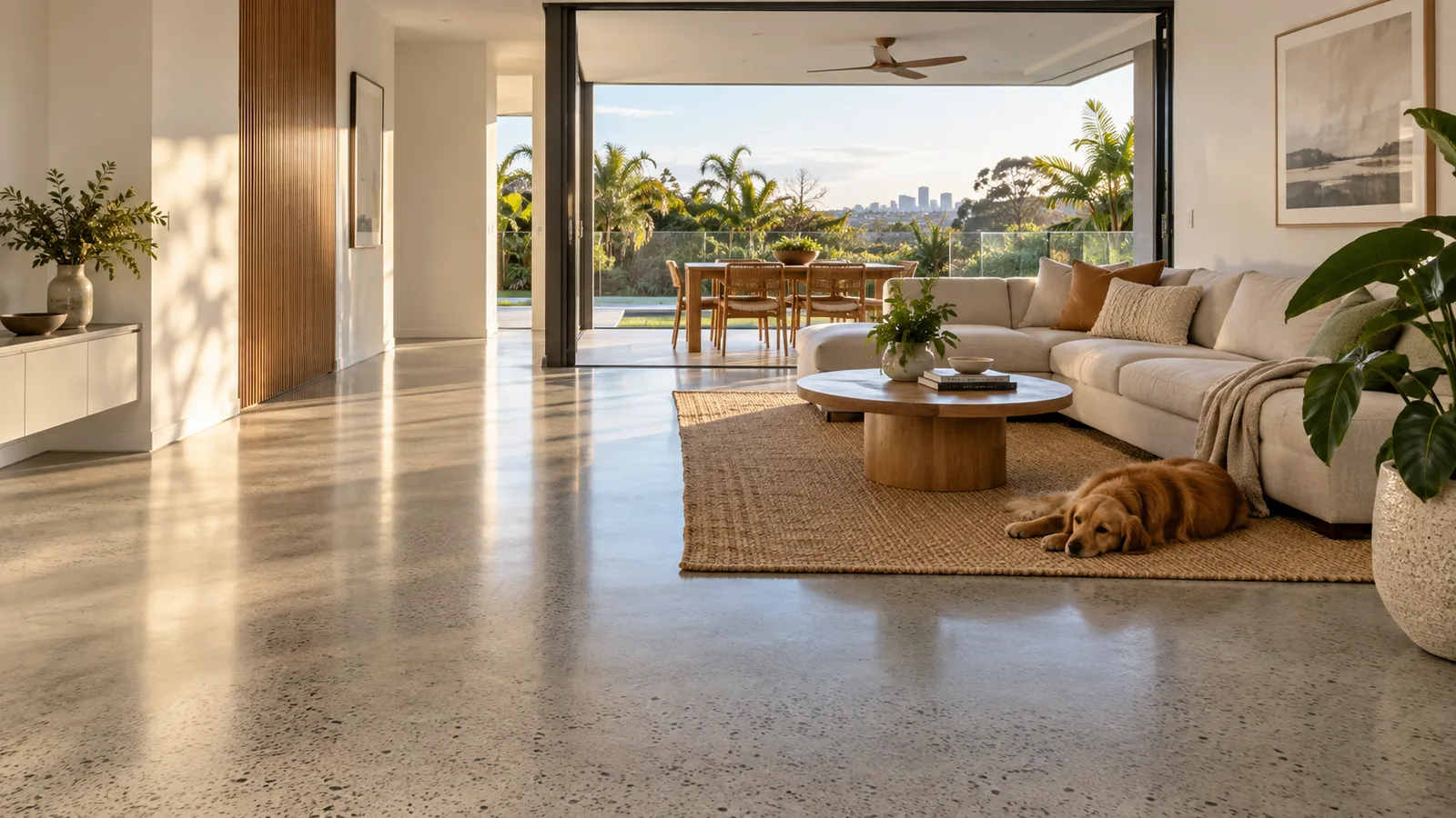 Brisbane-inspired honed concrete outdoor setting